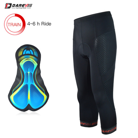 DAREVIE-pantalones de ciclismo con almohadilla de Gel a prueba de golpes, secado rápido, 3/4, protección UV, 3/4, 4 horas de conducción, 3/4 ► Foto 1/6