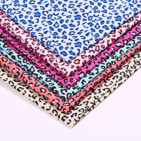 Tela con estampado de leopardo 50cm x 140cm 100% poliéster tela para costura DIY ropa textil decoración hecha a mano ► Foto 1/6