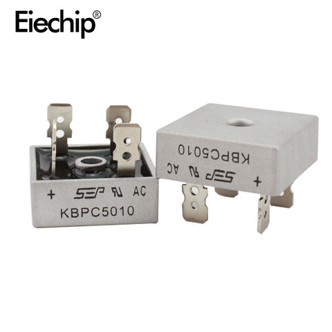 2 piezas KBPC5010 de diodo rectificador de puente 50A 1000 V multicomp 5010 diodo rectificador de electrónica componentes ► Foto 1/5
