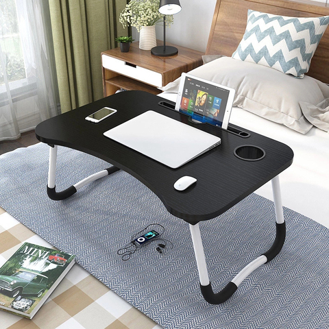 Portátil portátil escritorio hogar plegable portátil Mesa Notebook estudio portátil soporte escritorio para sofá cama y mesa de ordenador con patas plegables ► Foto 1/6