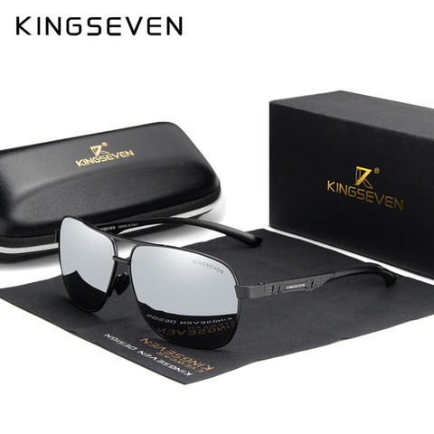 KINGSEVEN mujeres hombres Gafas de sol polarizadas lentes de espejo Vintage Gafas de conducción Gafas de sol de aluminio ► Foto 1/6