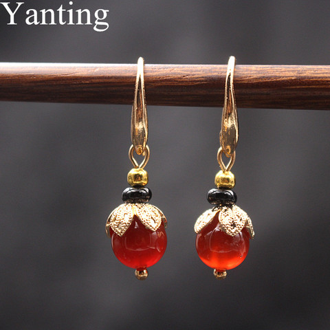 Yanting nuevo diseño mujeres pendientes Piedra Natural colgante boda pendientes joyería de moda coreana regalos hechos a mano para las mujeres 099 ► Foto 1/6