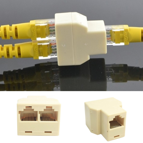 VONETS-adaptador Ethernet RJ45 1 RJ-45 RJ 45 hembra a 2 RJ45 hembra, red LAN, divisor, Accesorio de Cable, 5 uds. ► Foto 1/5