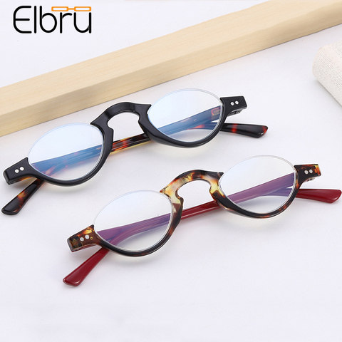 Elbru-gafas de lectura con luz azul para hombre y mujer, anteojos suaves para presbicia de medio Marco, con dioptría + 10 A + 3,5 ► Foto 1/5