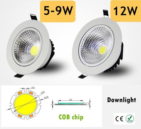 Luz Led descendente regulable COB luz de techo 3 W 5 W 7 W 12 W 85 V 265 luces empotradas de techo iluminación interior ► Foto 1/5