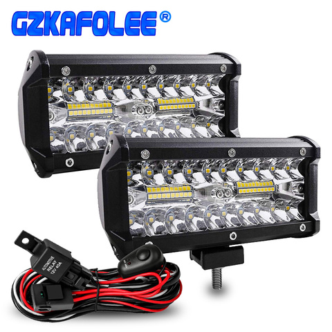 70W led barra Led linterna del coche de la luz de niebla de inundación Spot Combo luces de trabajo para auto off road 4x4 para jeep motocicletas SUV camión UTB ► Foto 1/6