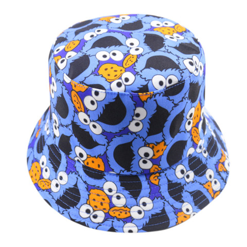 Winfox-Sombrero de pescador con estampado de dibujos animados para hombre y mujer, gorro de pescador Reversible de dos caras, para pesca ► Foto 1/6