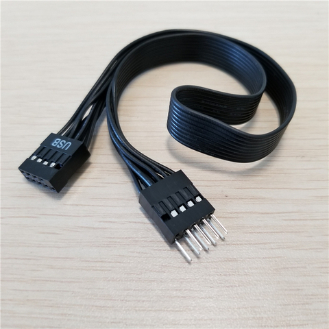 Placa base de 9 pines USB 2,0, extensión de macho a hembra, Cable de datos Dupont, Línea alámbrica de 30cm para PC DIY ► Foto 1/4