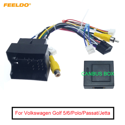 FEELDO-reproductor multimedia Android para coche, Radio Navi, CANBUS, caja con arnés de cable para Volkswagen Golf 5/6/Polo/Passat/Tiguan/Touran, 1 unidad ► Foto 1/6