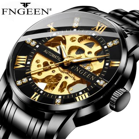 Marca FNGEEN Reloj mecánico de los hombres de negocios Reloj Hombre Deporte de lujo automático Tourbillon relojes Hombre Reloj Relogio Masculino ► Foto 1/6