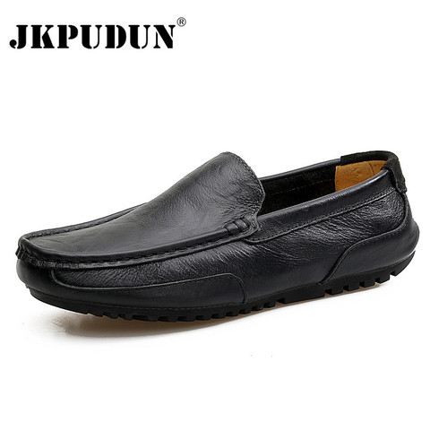 Italiano zapatos casuales de los hombres de la marca de lujo para hombre de cuero genuino mocasines suaves transpirables Slip en zapatos de barco zapatos de talla grande 37-47 ► Foto 1/6