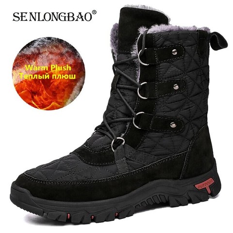 Botas de nieve impermeables para hombre, botines de felpa cálidos, para nieve, talla grande 38-48, para invierno ► Foto 1/6