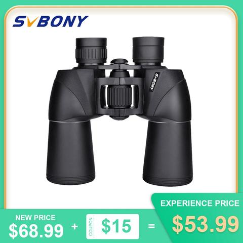 SVBONY 10x50 Binocualr prismáticos alta potencia telescopio militar profesional visión nocturna con poca luz Porro Prism FMC para la caza de SV206 ► Foto 1/6