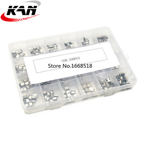 Conector Micro USB 24 modelos de carga de puerto para Samsung/Moto/SONY/HTC ZTE/Huawei/Xiaomi/móvil de Lenovo tablet GPS 240 unids/set ► Foto 1/4