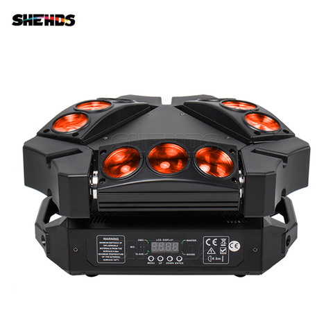 SHEHDS-Mini luz LED de araña para uso de DJ, discoteca o bar, foco con cabezal móvil, iluminación de escenario KTV, RGBW DMX512, 9x 10W ► Foto 1/6