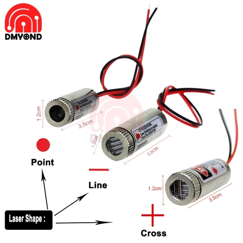 Nueva viga ajustable 650nm láser rojo 5mW 3-5V láser Industrial la línea de cruz láser Módulo de lente, enfocable clase Industrial ► Foto 1/6