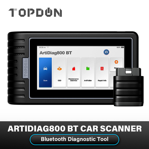 TOPDON-escáner automotriz ArtiDiag800 BT, herramientas de escaneo automático, AD800BT, todos los sistemas, 28 funciones de reinicio, PK MK808BT, herramienta de diagnóstico de coche ► Foto 1/6