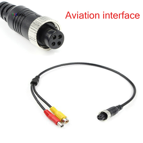 Cable de vídeo para coche 4 pines para cámara de vista trasera de coche cabeza de aviación a RCA hembra DC macho conectar Monitor de coche DVD asistencia de estacionamiento ► Foto 1/4