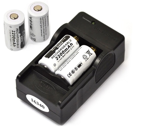 Batería de litio recargable, 3,7 v, 2200mAh, CR123A, 16340 ► Foto 1/4