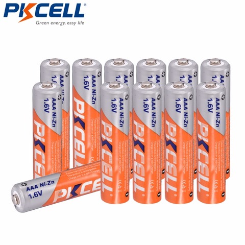 12 Uds pilas recargables PKCELL AAA 1,6 V 900mWh ni-zn AAA baterías 3a nizn aaa para micrófono, teclado inalámbrico ► Foto 1/5