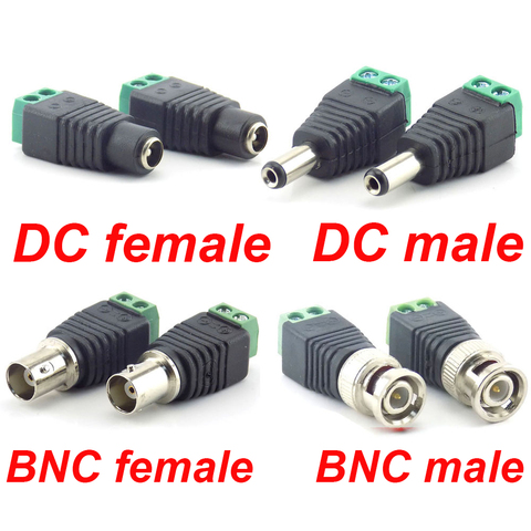 Conector bnc DC BNC macho hembra, conector coaxial CAT5 Balun de vídeo, adaptador de enchufe para tira de luces Led, accesorios de cámara CCTV ► Foto 1/5