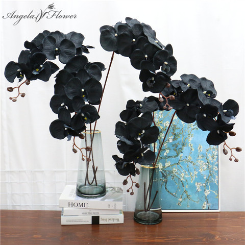 105cm flor negro seda orquídea mariposa Phalaenopsis para la boda de Navidad decoración para el hogar y jardín macetas de plantas ► Foto 1/6