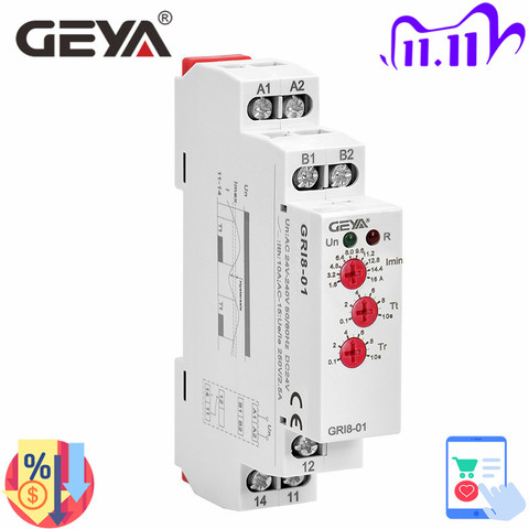 GEYA-interruptor de corriente continua, relé de rango de monitoreo de sobrecorriente, 0,05a-16A, AC24-240V o DC24V ► Foto 1/6