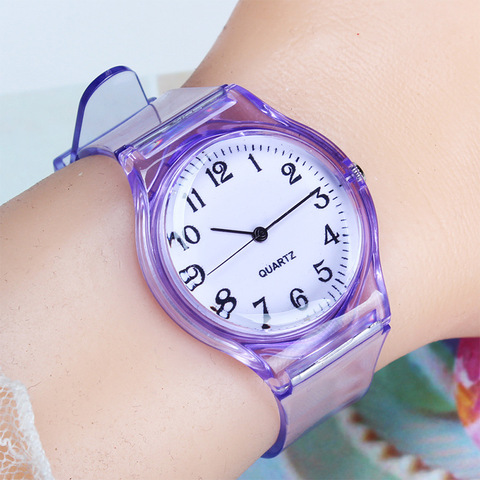 UTHAI-reloj de cuarzo CQ25 para niños, pulsera de plástico transparente para bebés y estudiantes ► Foto 1/6
