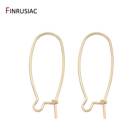 14K chapado en oro pendiente de gancho bucle aros oreja gancho de alambre para fabricación de joyería DIY ajustes de pendientes Base Accesorios ► Foto 1/6