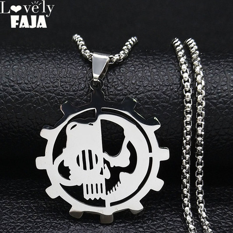 COLLAR COLGANTE de acero inoxidable Adeptus Mechanicus Warhammer 40k 40000 para hombres, lote del ejército Ork Tau, joyería gantilla N3001 ► Foto 1/6