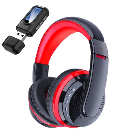 Free Drive Auriculares inalámbricos con TV Computadora PC Laptop Gamer Transmisor Bluetooth, casco de música con receptor de audio con pantalla LCD, puede elegir la canción ► Foto 1/1