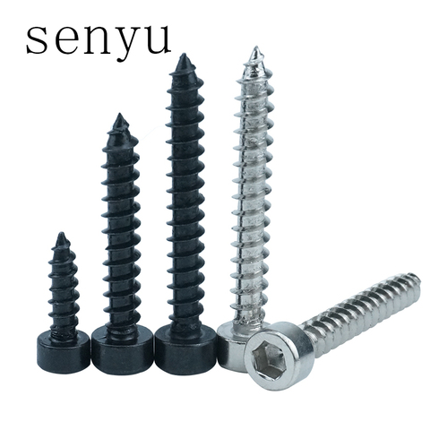 100/50pcs M2 M2.6 M3 M4 M5 M6 Hexagon Hex Socket Cap Head Self Tapping Screw Stainless Steel Black Allen Head Screw for Speaker ► Foto 1/5