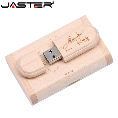 JASTER creativo personalizado gratis de registro personalizado Arce delicado Usb con caja Pen Drive 8GB 16gb 32gb 64GB unidad Flash USB 2,0 foto palos ► Foto 1/3