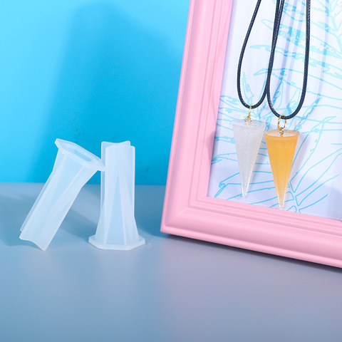 Molde de silicona para colgante de cono de rombo, moldes de resina UV para manualidades, accesorios de joyería ► Foto 1/1