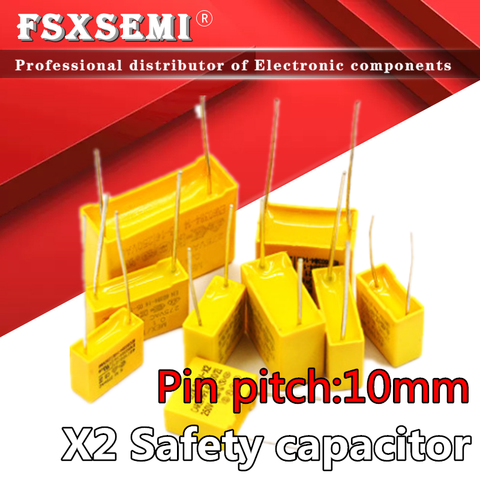 Condensadores de seguridad X2, 10mm, 275VAC, 275V, 0,15 uf, 0.033uf, 0.068uf, 0,01 uf, 0,33 uf, 0.047uf, 0.022uf, 0.001uf, 0,0047 uf, 0,1 uf, 10 Uds. ► Foto 1/2