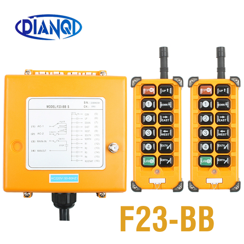 F23-BB Industrial remoto de Radio inalámbrico controlador de interruptor 1 RECEPTOR + 2 transmisor de control de velocidad de Control de grúa de levantamiento grúa de elevación ► Foto 1/6