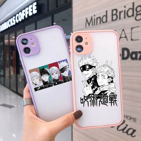 Jujutsu-Funda de teléfono de cómic para Iphone, carcasa de casco compatible con los modelos 12, Mini Se2022, 6 s, 7, 8 Plus, X, Xs, Xr, 12, 11 Pro Max ► Foto 1/6