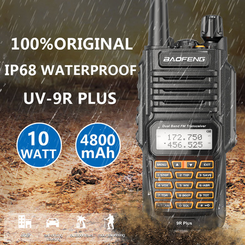 Walkie Talkie Baofeng UV-9R Plus, impermeable, Radio bidireccional de 8 vatios, banda Dual, portátil, Radio portátil UV9R CB Ham de 10km de largo alcance ► Foto 1/6