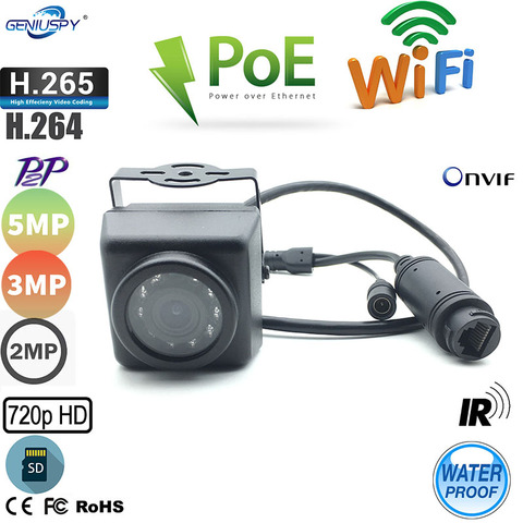 Cámara IP de 1MP, 1,3 MP, 2MP, 3MP, 5MP, impermeable para exteriores, Micro Wifi, POE, IR, con ranura para tarjeta TF, vista remota para teléfono, Nido de Pájaro y uso en coche ► Foto 1/6