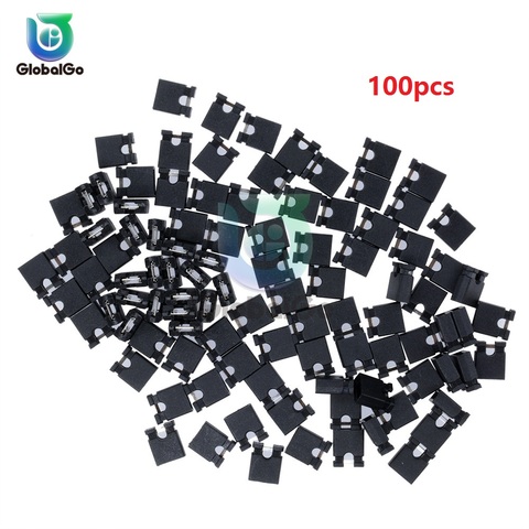 100 unids/pack Pin Jumper cabezal conector tapa de puente de vivienda paso 2,54mm para computadora discos duros de placa de circuito ► Foto 1/6