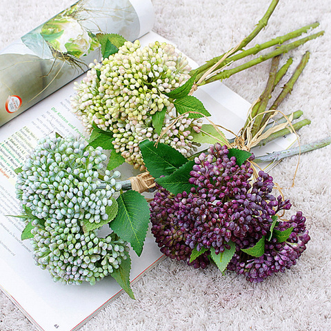 3 uds/paquete hecho a mano de clavo de la planta de plástico flores artificiales para el hogar Decoración mesa de boda flores flor artificielle corona ► Foto 1/3