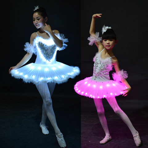 Profesional nuevo Ballet Tutus LED Swan lake de Ballet para adultos Ropa de baile falda Tutu mujer bailarina vestido para fiesta traje de la danza ► Foto 1/6