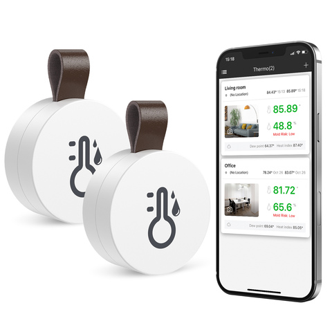 ORIA-termómetro inalámbrico actualizado, higrómetro con Bluetooth, Control remoto, Sensor de humedad y temperatura interior preciso ► Foto 1/6