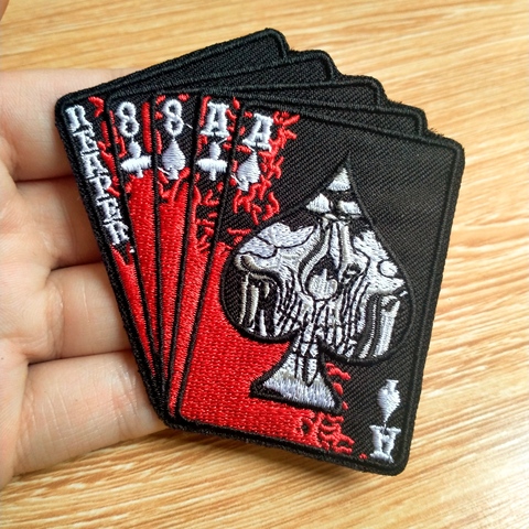 Parches de calavera Punk del Joker para ropa, parches de hierro para ropa, apliques de rayas, insignias para prendas de vestir, bordado ► Foto 1/6