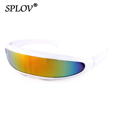 Siameses lente gafas de sol de las mujeres de los hombres de cola de pescado de Diseño X láser delfines gafas de espejo a prueba de viento gafas Robots espaciales gafas UV400 ► Foto 1/6