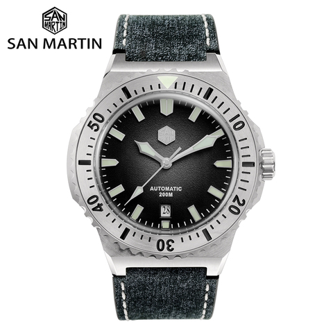 San Martin-Relojes Retro para hombre, pulsera mecánica automática de zafiro, resistente al agua, luminoso, SN0055, PT5000, SW200 ► Foto 1/6