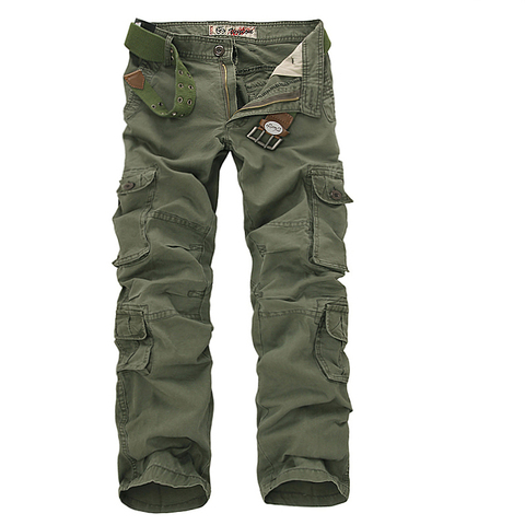 2022 pantalones militares de carga multibolsillos holgados para hombre pantalones de algodón Casual overoles militares Oustdoor pantalones tácticos sin cinturones 46 ► Foto 1/6