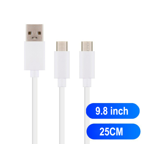 Cable de teléfono corto de 25CM y 9,8 pulgadas, Micro USB tipo C para Android, carga rápida, Banco de energía, iPhone, Samsung, Huawei, Xiaomi ► Foto 1/6