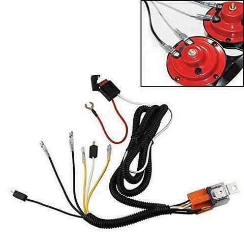 Universal 12V cable del claxon relé para rejilla montaje explosión tono cuernos de cuerno de arnés de cableado Kit de coche relé para camioneta fusible ► Foto 1/5