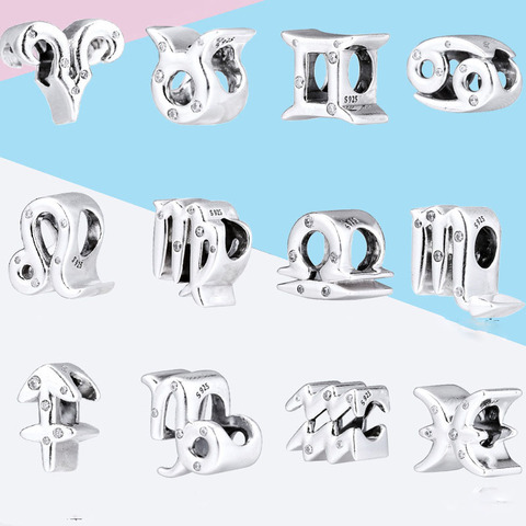 Cuentas de Aries Sagitario de la constelación del zodiaco, accesorio original de Pandora, pulsera de plata 925 para niña, joyería de moda ► Foto 1/6